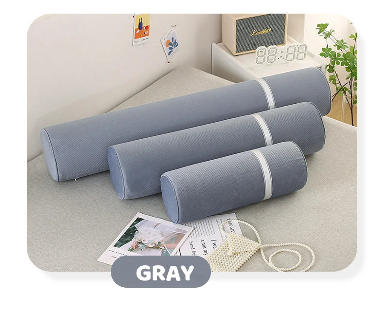 Cervical Neck Roll Memory Foam Pillow Bolster Pillow Round Neck Pillows Support for Sleeping Bolster Pillow for Bed Legs Back
