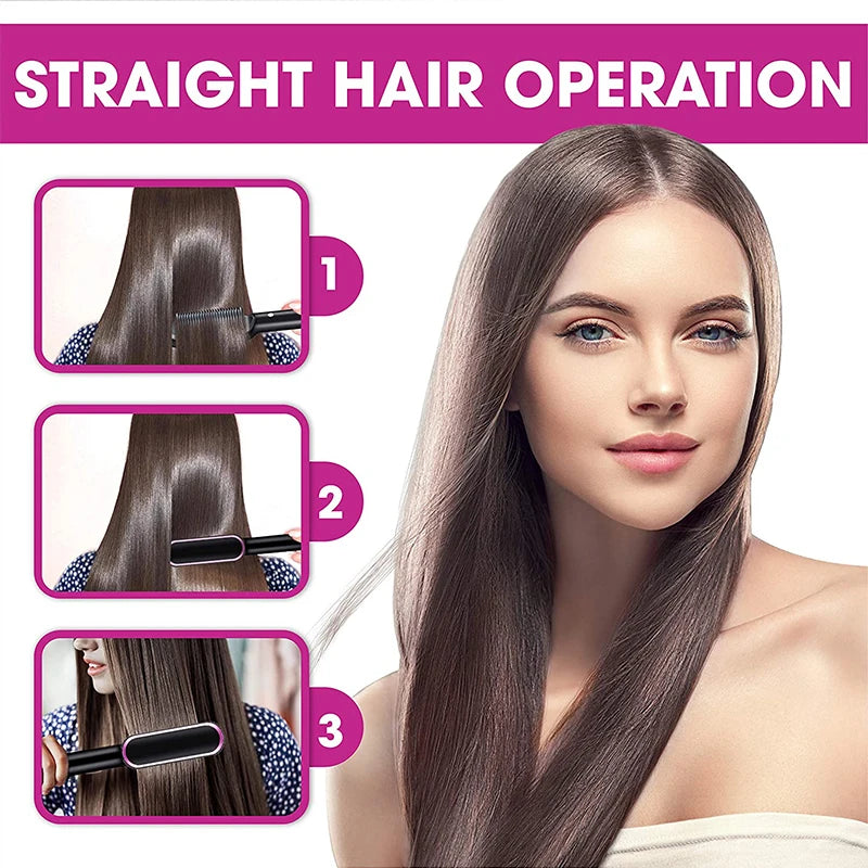 Electric Heating Comb Hair Straightener Comb Negative Ion 5-Speed Temperature Portable Fast Heating Electric Straightening Brus