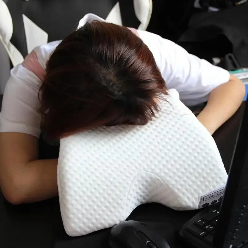 U-Shaped Curved Orthopedic Foam Hand Pillow Head Guard Cervical Spine Pillow Core Memory Cotton Pillow Clamping Leg Design