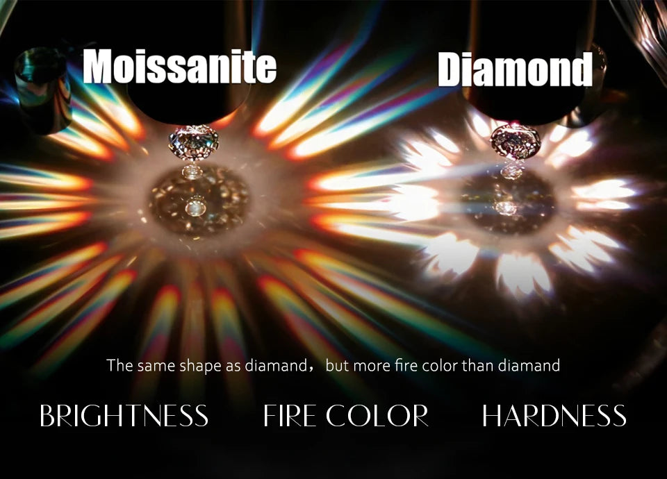 ATTAGEMS 2023 Round Moissanite Ring Real S925 Silver Stackable Rings for Women Pink and Blue Saphire Wedding Band Fine Jewelry