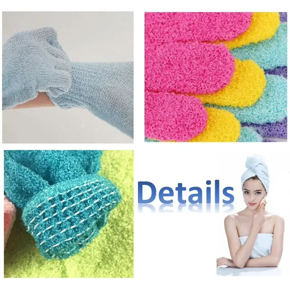 Body Cleaning Washcloth Soft Brush Home Hotel Bathroom Shower Ball Back Scrubber Set Exfoliating Skin Towel Bath Gloves