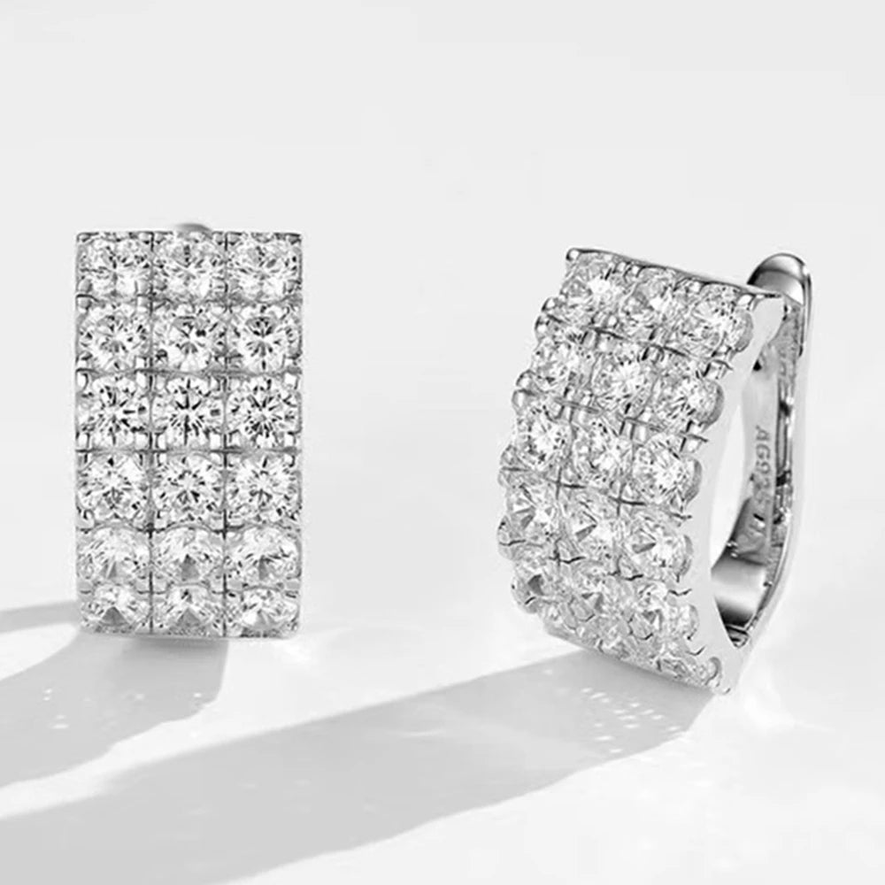 Wong Rain 100% 925 Sterling Silver Sparkling Lab Sapphire Gemstone Women Earrings Studs Fine Jewelry Anniversary Gifts Wholesale