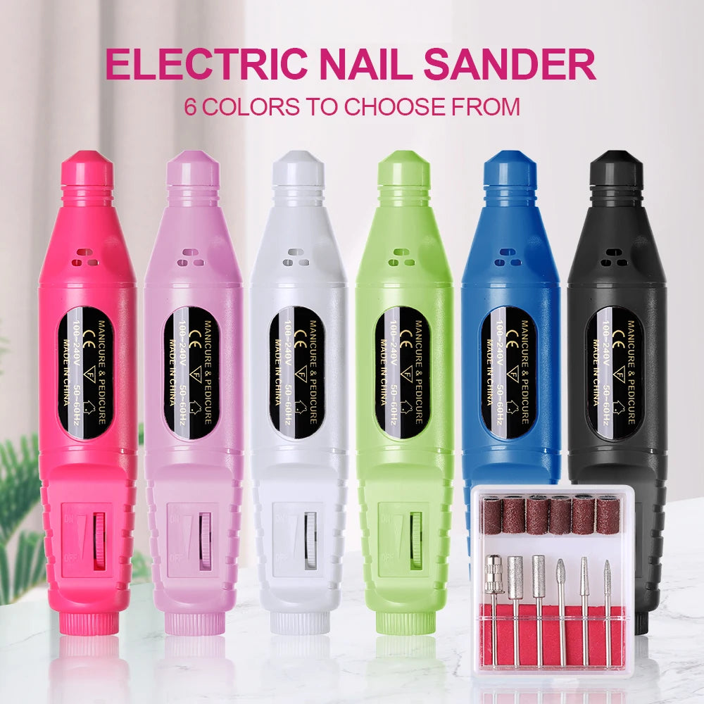 6 In 1 Electric Nail Drills Kit Remove Polisher Manicure Portable Nail File Nail Drill Equipment Pen Tools Machine
