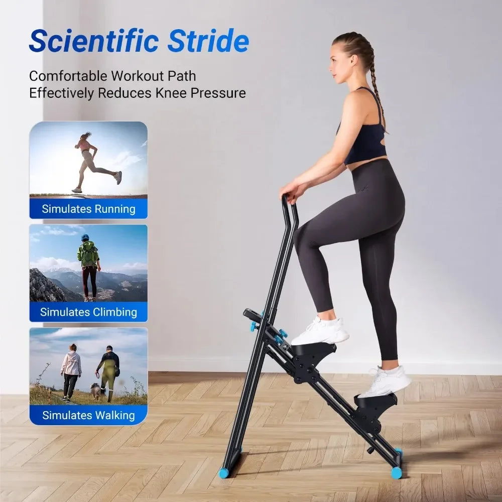 Compact Folding Cardio Stepper Stair Stepper for Home Gym Exercise, New Version Vertical Climber Machine Full - Body Workout