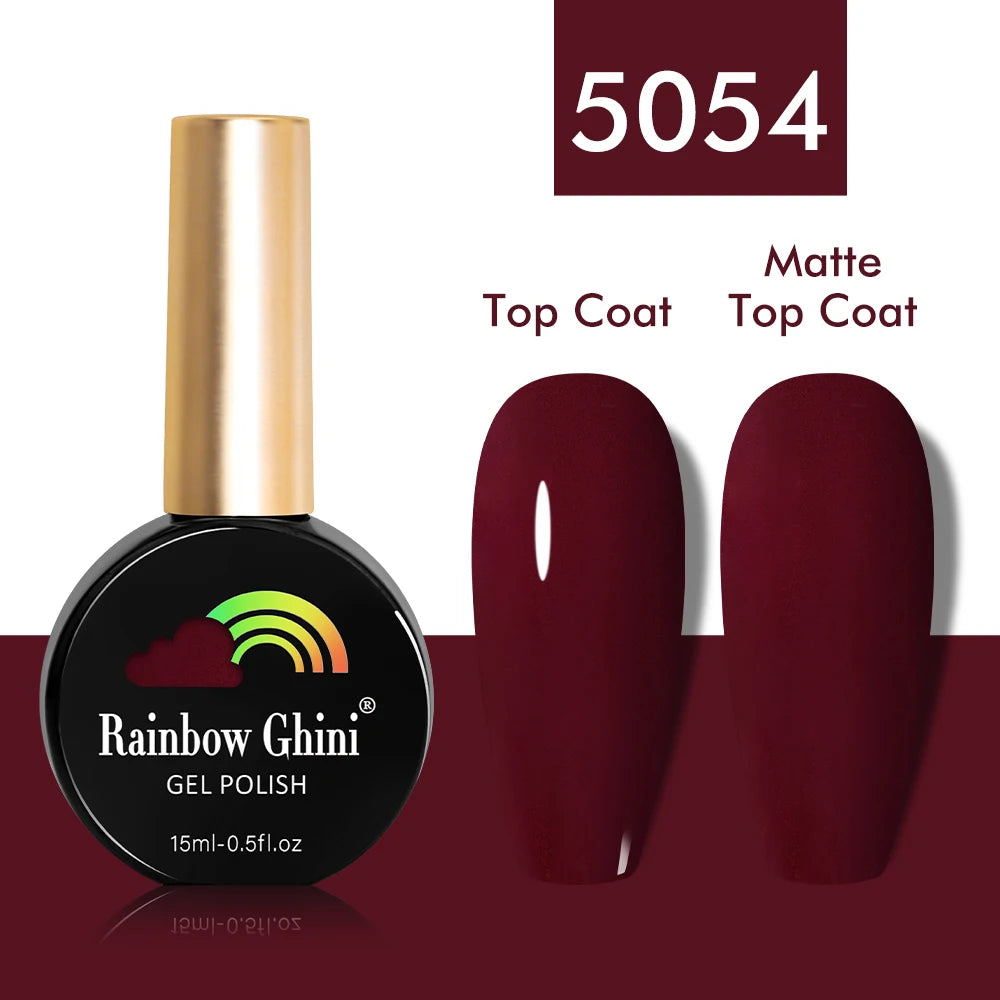 Rainbow Ghini 15ml Glitter Dark Red Gel Nail Polish Semi-Permanent Varnish UV Pale Red Nail Gel Art Supplies for Professionals