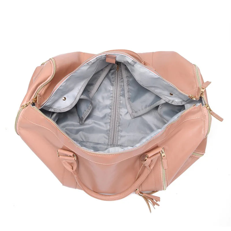 75L Large Capacity PU Foldable Travel Bag Lightweight Traveling Duffel Bag for Women Men Tote Bag Carry On Luggage Bag