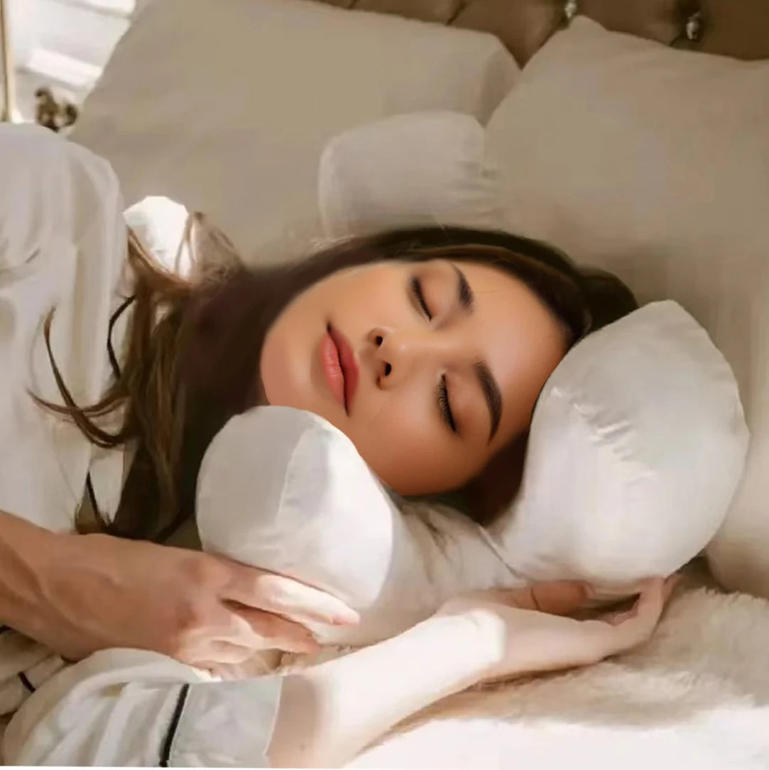 Face Pillow + Free White Satin Pillowcase! Beauty Sleep, Anti Wrinkles-Aging, Back Sleep