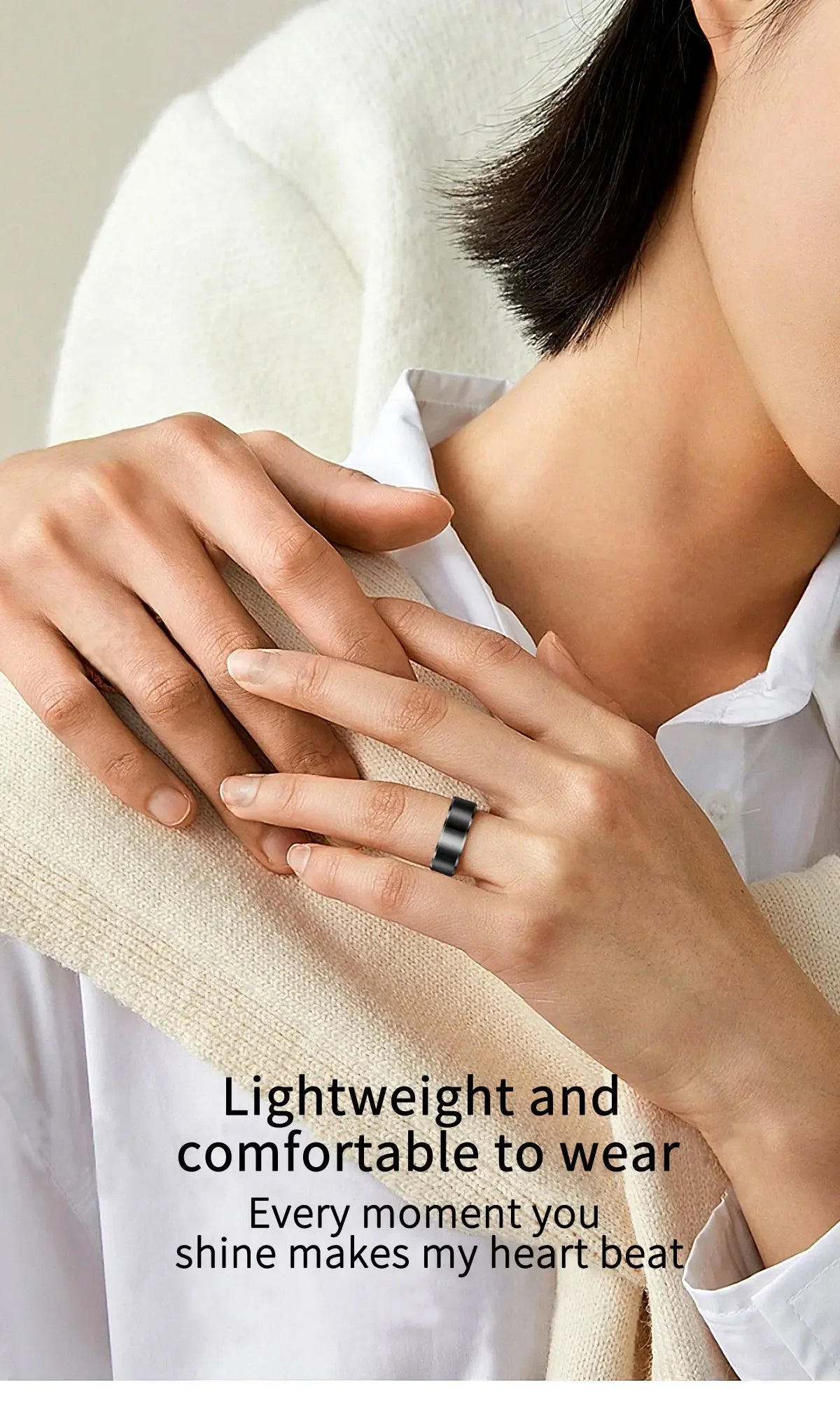 2025 R6Pro Smart Ring,  Heart Rate, Blood Oxygen, Sleep&Blood Pressure Tracker, Bluetooth Men Smart Rings iOS Android Compatible