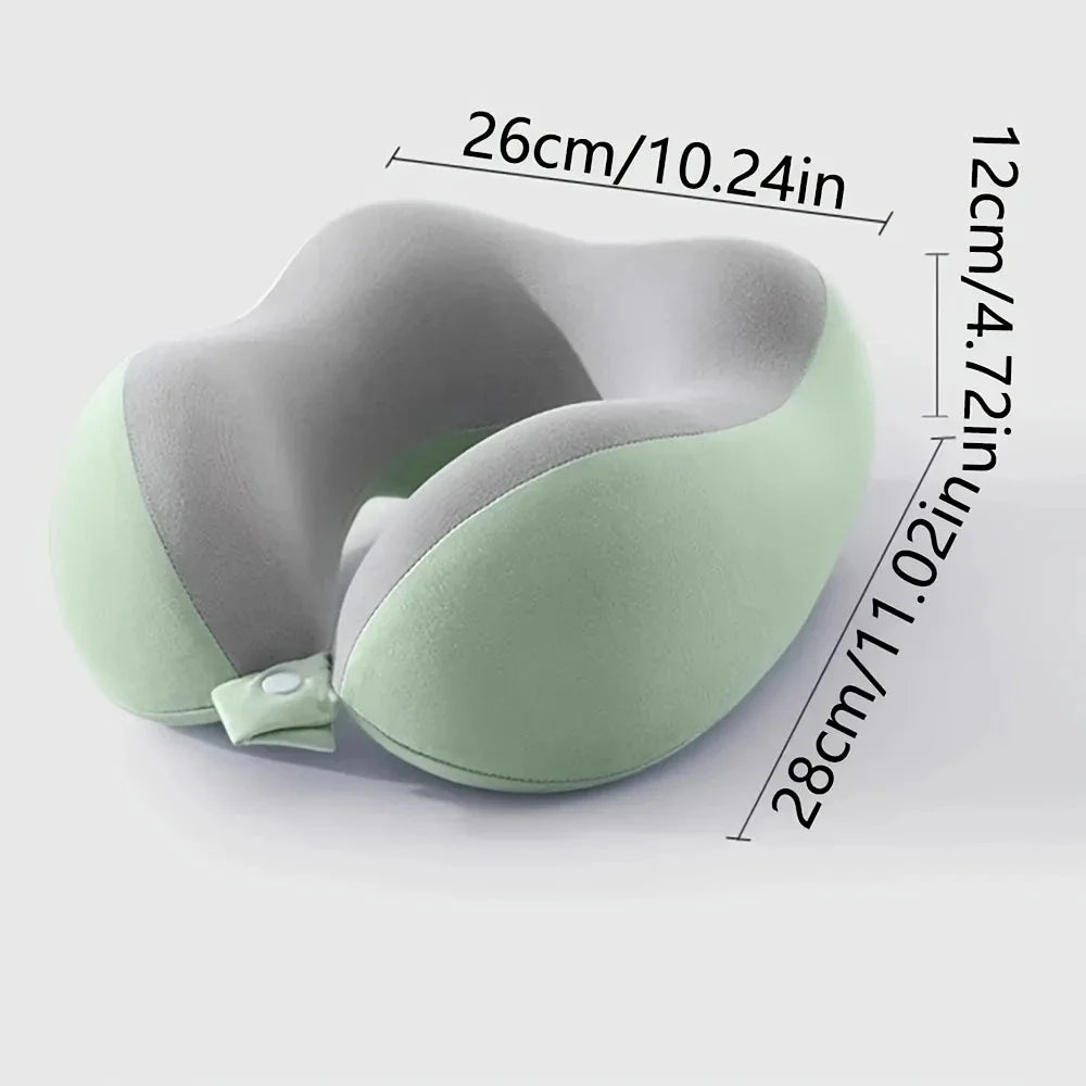 Comfortable U - Shaped Neck Pillow with Pouch - For Travel, Naps, Office, Slow Rebound, Machine - Washable Cover