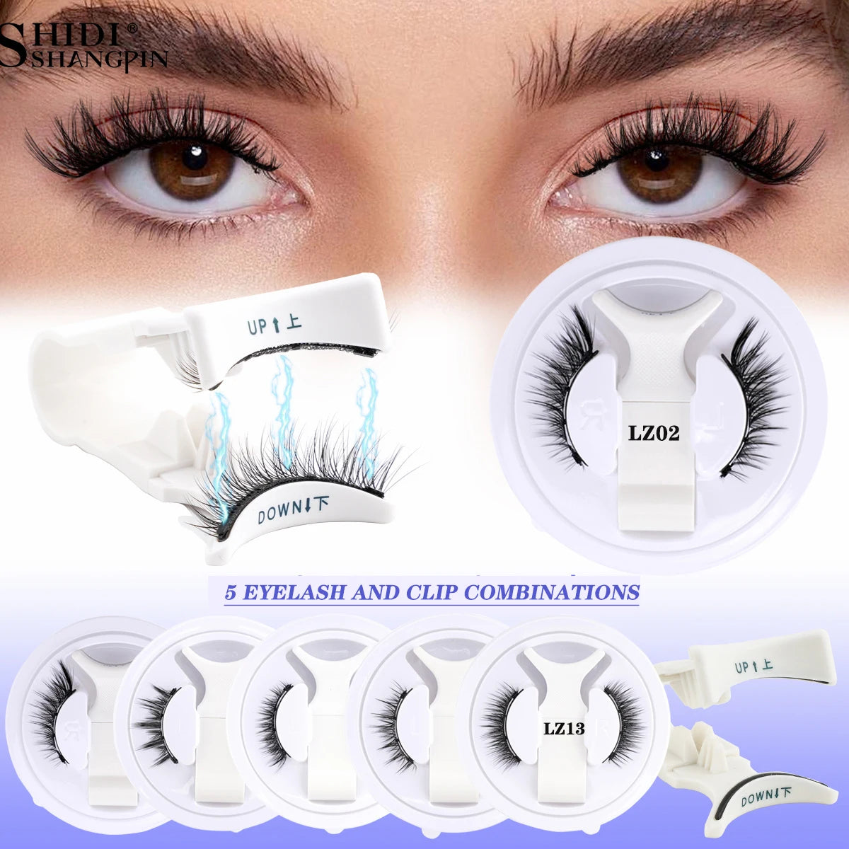 5 pairs 3D Magnetic Lashes Kit With Curler Natural Soft Magnetic False Eyelashes No Glue Needed Fluffy Reusable Make Up