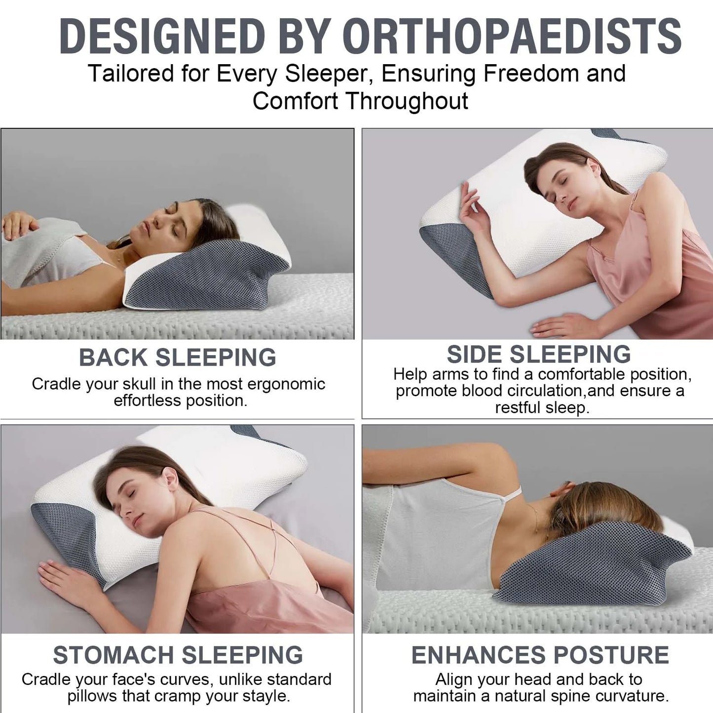1 pcs Memory Foam Bed Orthopedic Pillow Neck Protection Slow Rebound Memory Pillow Butterfly Shaped Health Cervical Neck