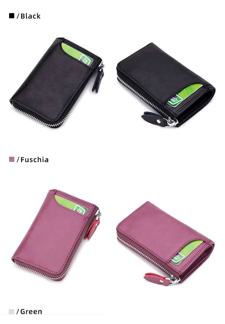 Mens Split Leather Key Chain Zipper Coin Case , Leather Car Smart Key Chain Metal Hook, Keyring Zipper Coin Wallet for women