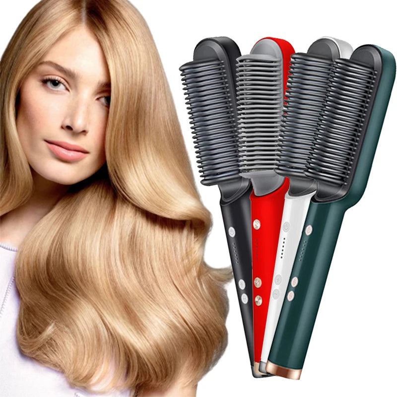 Electric Heating Comb Hair Straightener Comb Negative Ion 5-Speed Temperature Portable Fast Heating Electric Straightening Brus