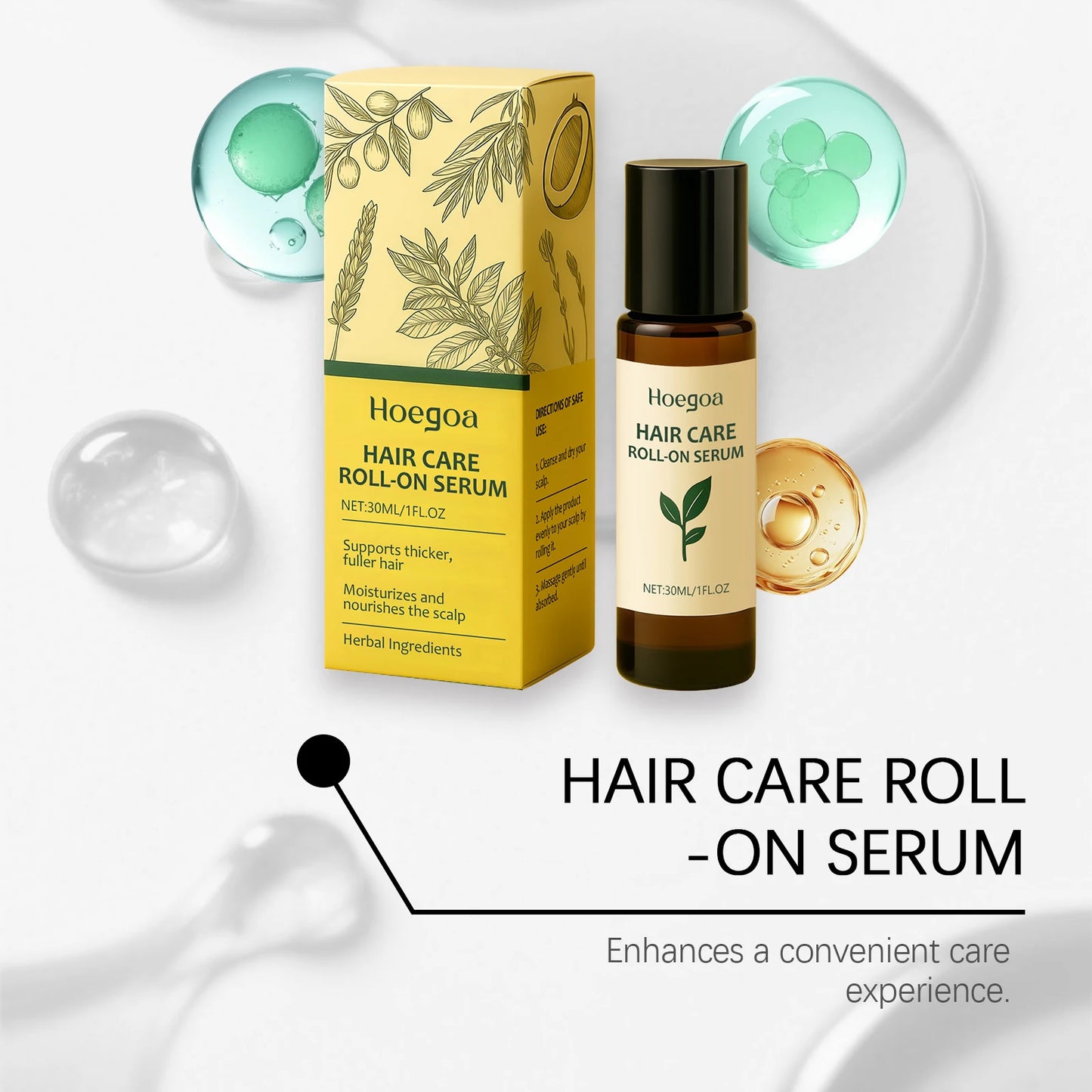 Ginger Hair G-rowth Roll-On Serum Essential Oil Repair Damaged Prevent Hair Loss Soften Hair Strengthen Hair Roots Hair ScalpOil