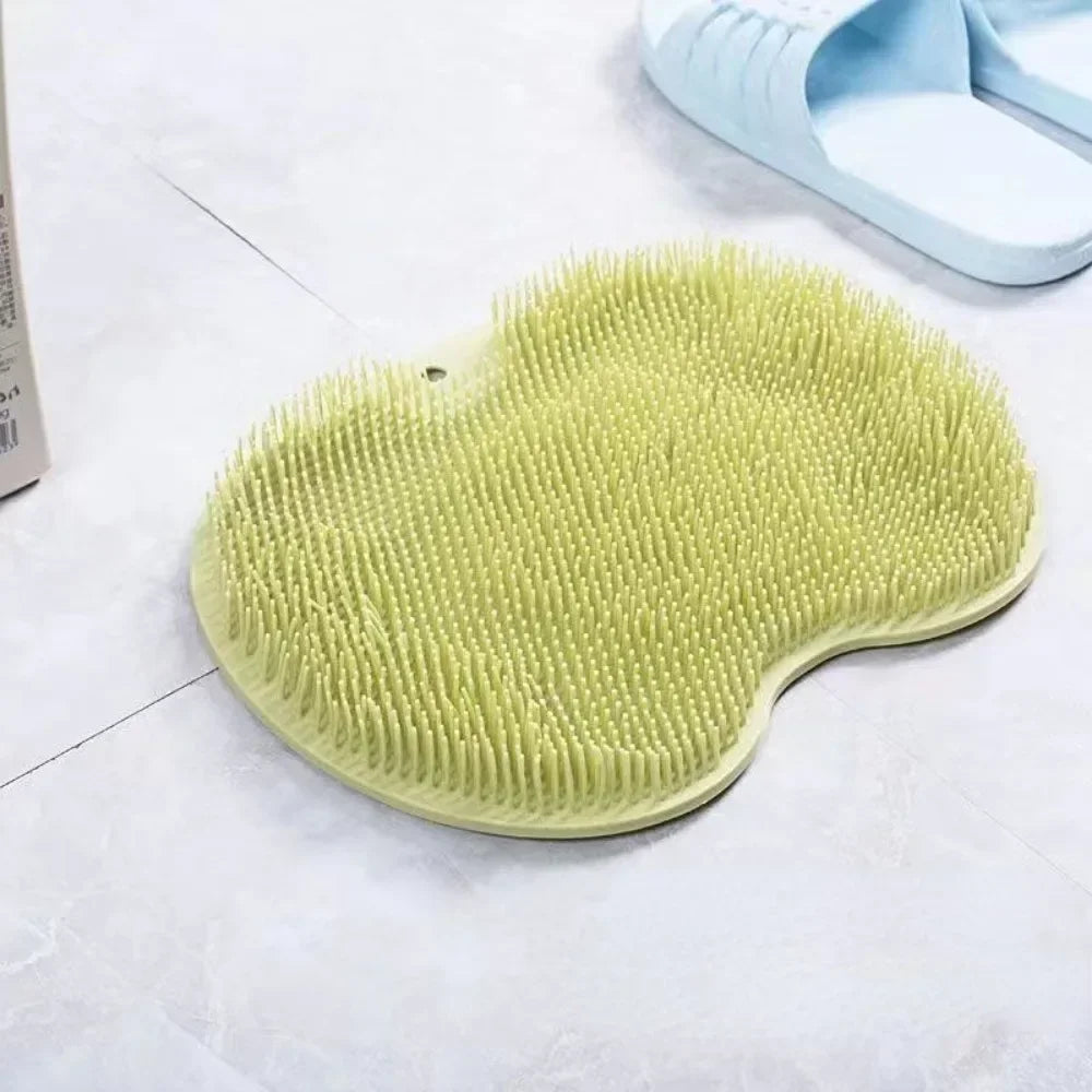 Silicone Rub Back Brush Bathroom Non-slip Wash Foot Pad Massage Shower Mat with Sucker Bath Massage Foot Exfoliating Brush Pad