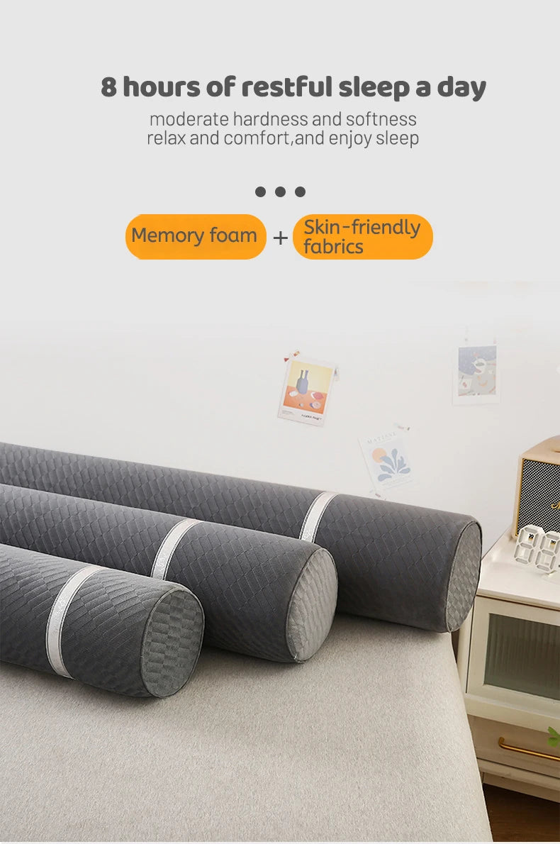 Cervical Neck Roll Memory Foam Pillow Bolster Pillow Round Neck Pillows Support for Sleeping Bolster Pillow for Bed Legs Back