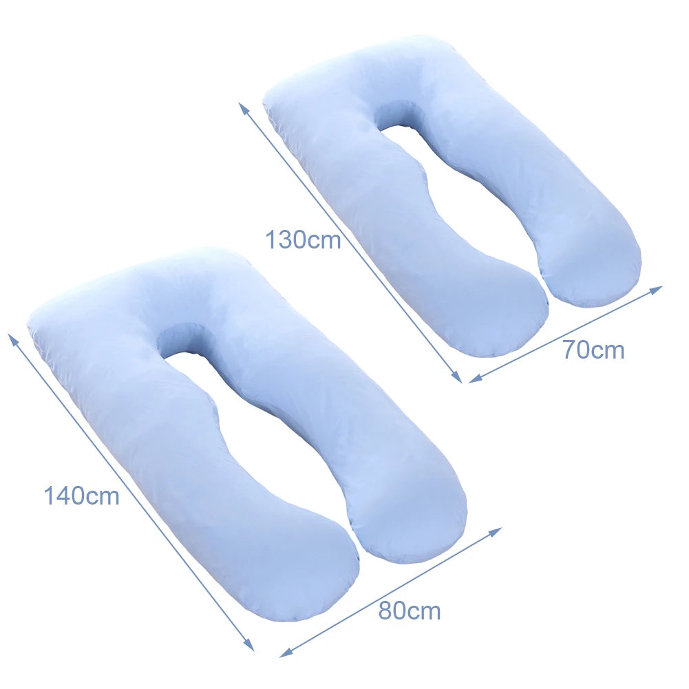 Full Body Support U-Shaped Pillow Cotton Pillowcase Comfy Breathable Pillow Case For Living Room U-shaped nap pillow Case