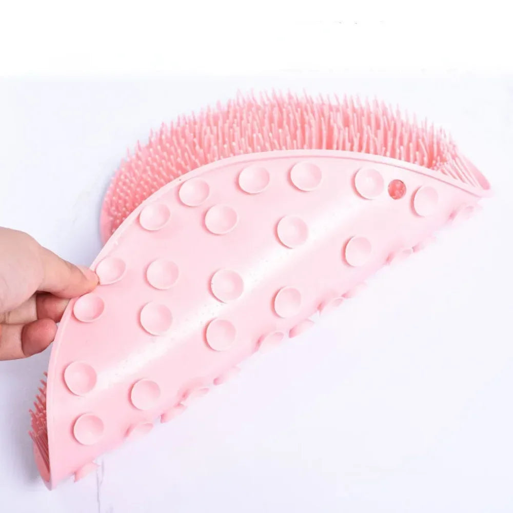 Silicone Rub Back Brush Bathroom Non-slip Wash Foot Pad Massage Shower Mat with Sucker Bath Massage Foot Exfoliating Brush Pad