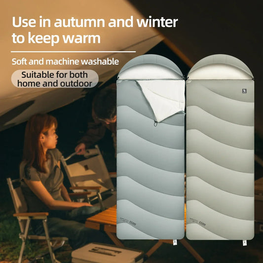 Qunature Sleeping Bag Outdoor Camping Warm Portable Household Cold-Resistant Single Person Splicing Quilt Camping Equipment