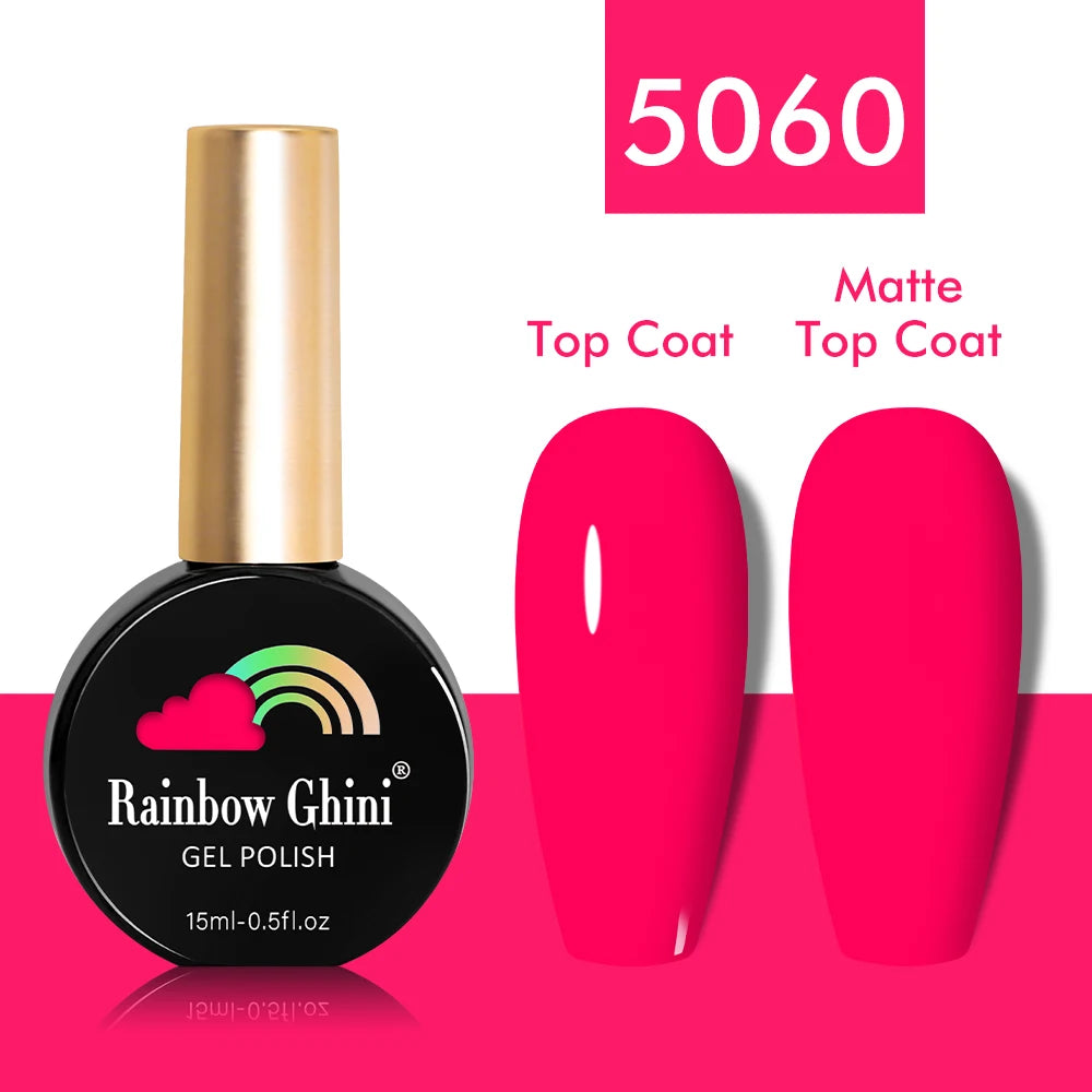 Rainbow Ghini 15ml Glitter Dark Red Gel Nail Polish Semi-Permanent Varnish UV Pale Red Nail Gel Art Supplies for Professionals