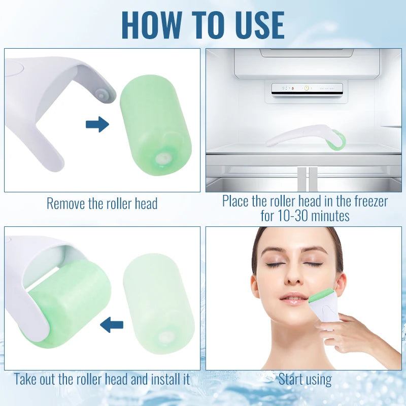 Ice Roller Massage For Five Minutes Every Day to Tighten Your Skin Comfortable Cool and Relieves Fatigue Reduces Eye Fatigue