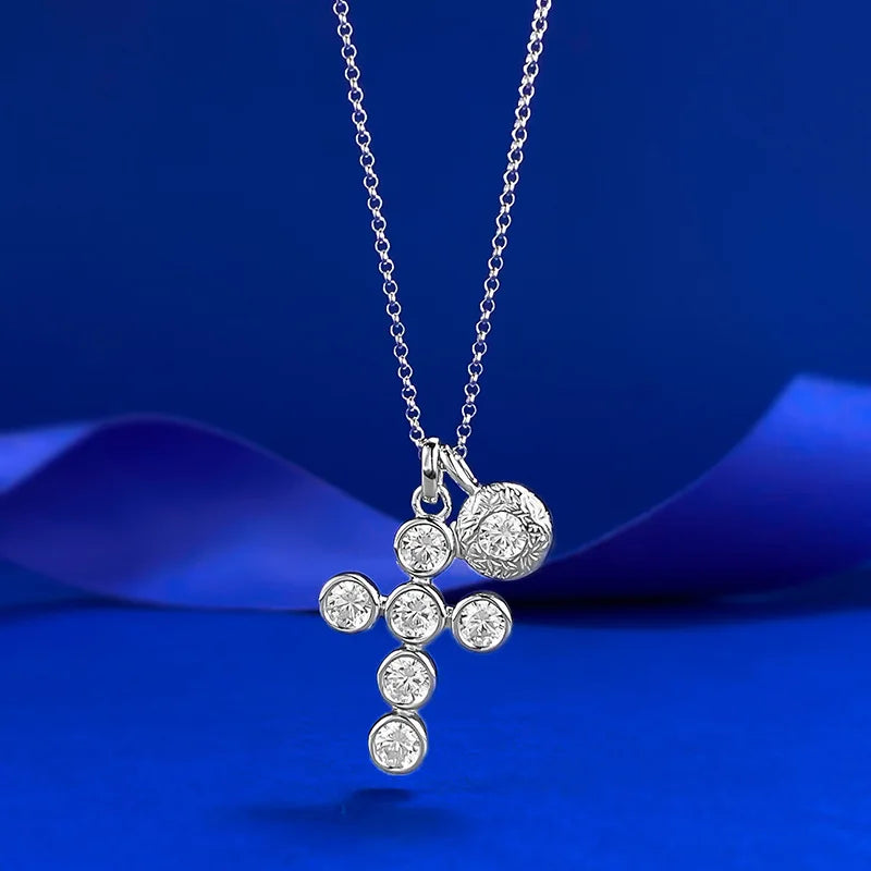 Queen Heart Lab Moissanite Diamond Pendant 100% Real 925 Sterling Silver Wedding Chocker Necklace for Women Engagement Jewelry