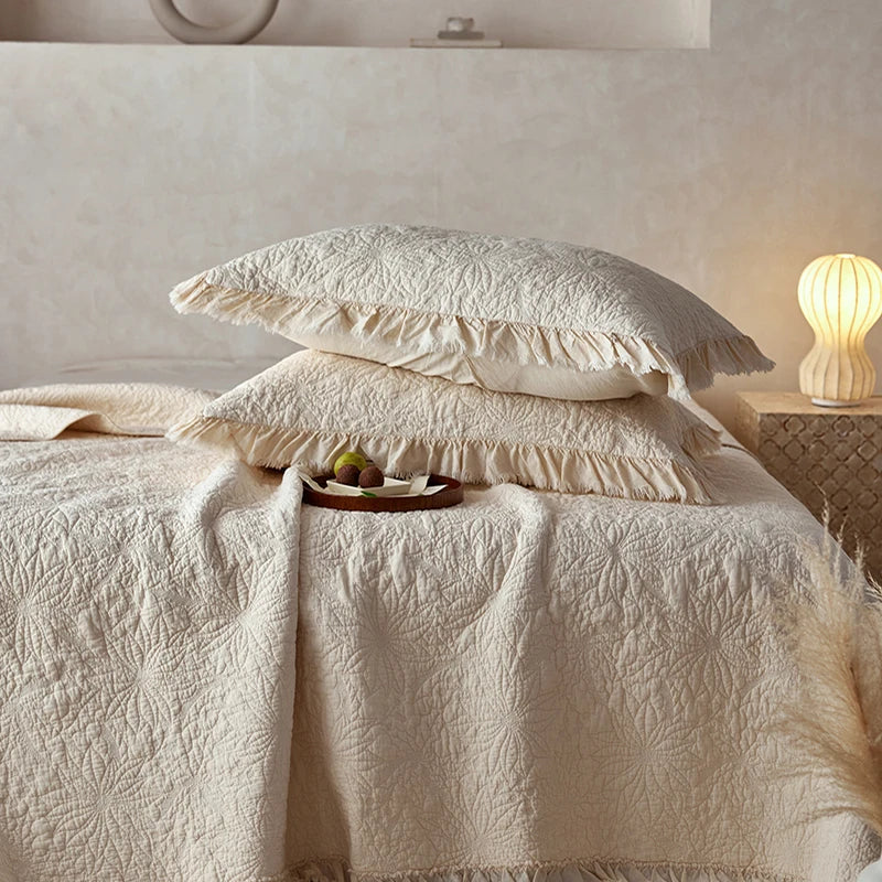 Washed Pure Cotton Versatile Quilted Bedspread Summer Quilt Blanket Bed Cover Mattress Topper Coverlet Bed Sheet With Pillowcase