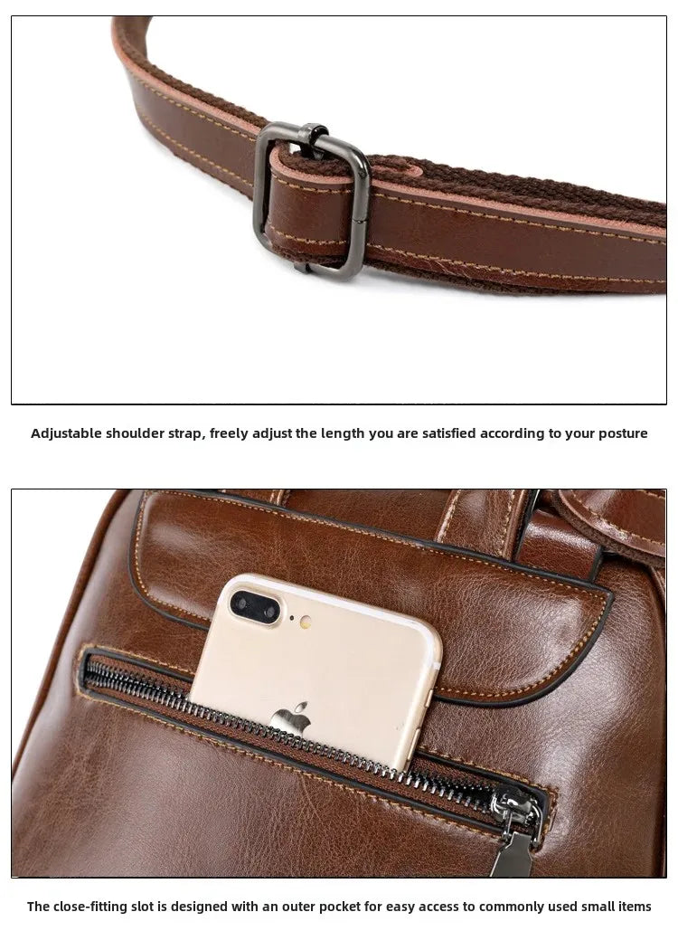 Fashionable High-Quality Leather Women's Backpack Casual Multifunctional Large Capacity Hot Sale Of The Season New Style Double
