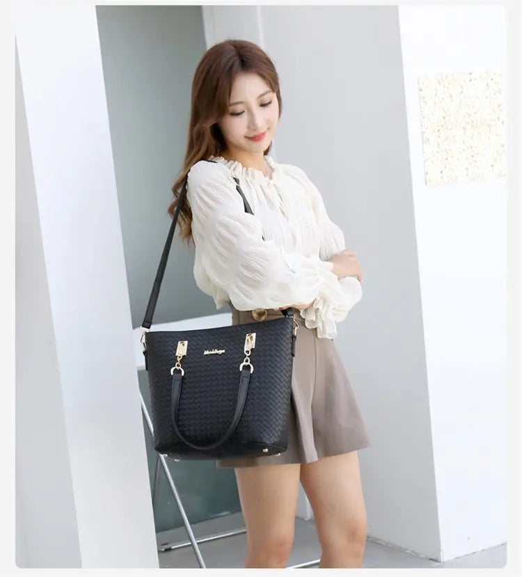Fashionable Urban Simple Large Capacity Mother-Daughter Shoulder Bag Women's Handbag Set Six Pieces Crossbody Handbag
