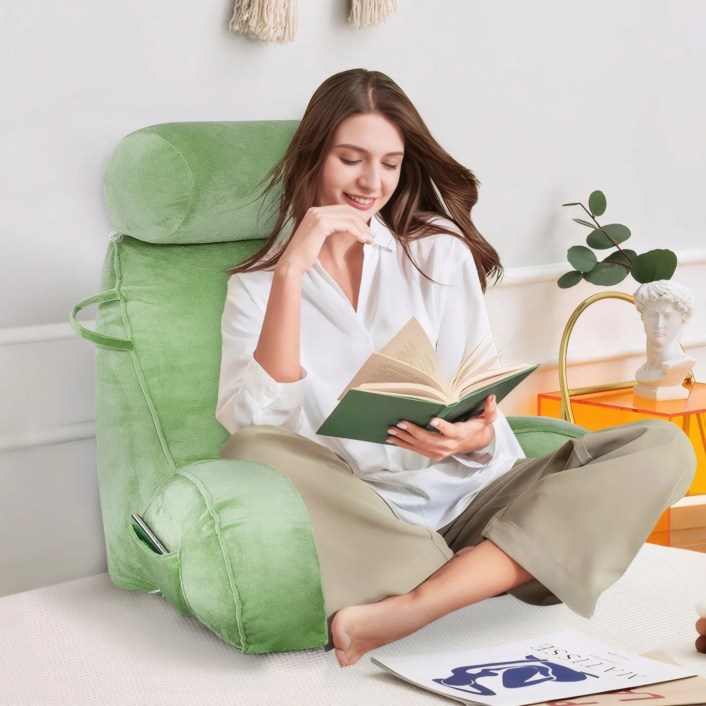 Headboard Pillow Triangle Cushion Reading Large Bolster Backrest Positioning Support body wedge sleeping pillow for Bed Headboar