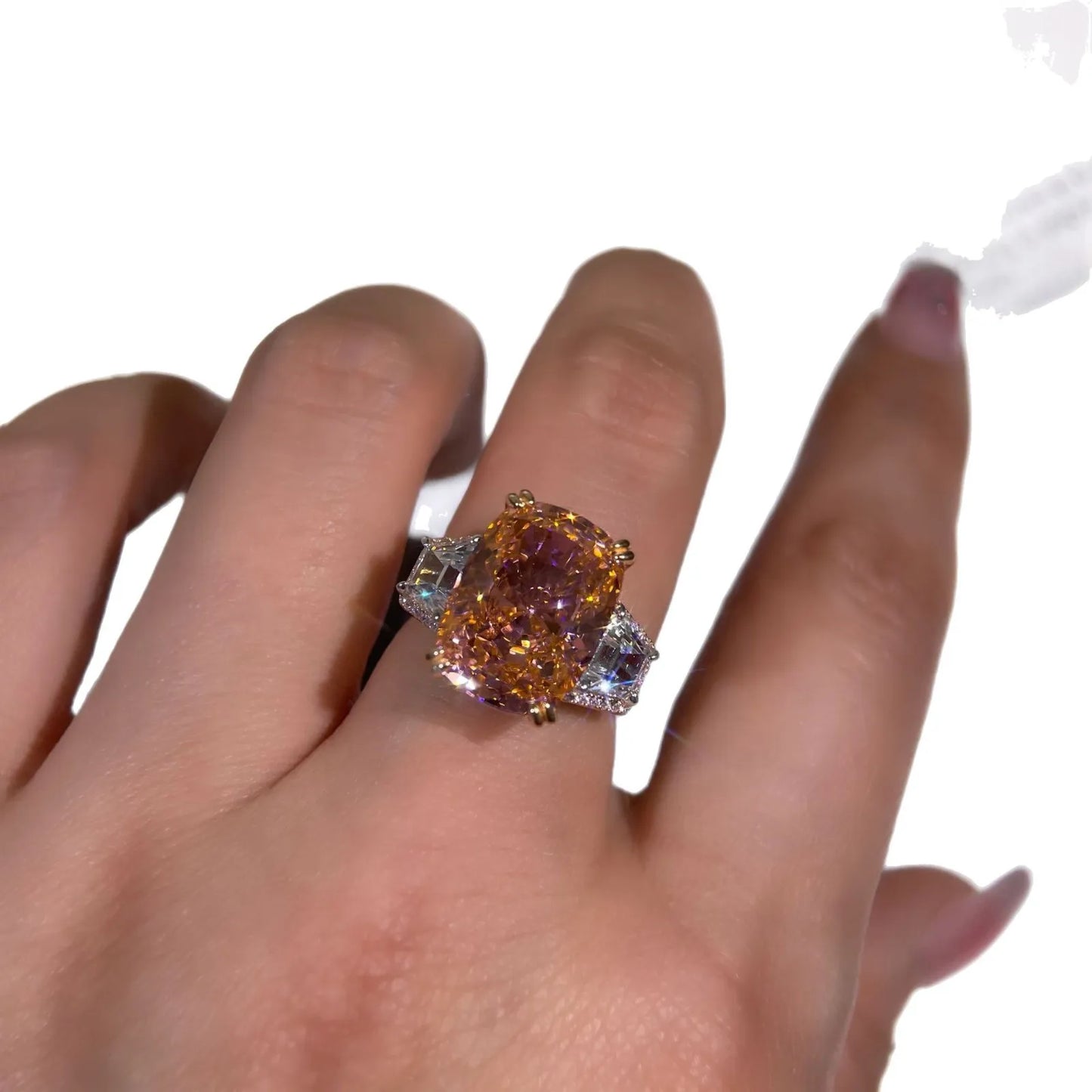 WUIHA Vintage 100% 925 Sterling Silver 13.8 CT Lab SapphireHigh Carbon Diamonds Gemstone Wedding Engagement Ring Fine Jewelry