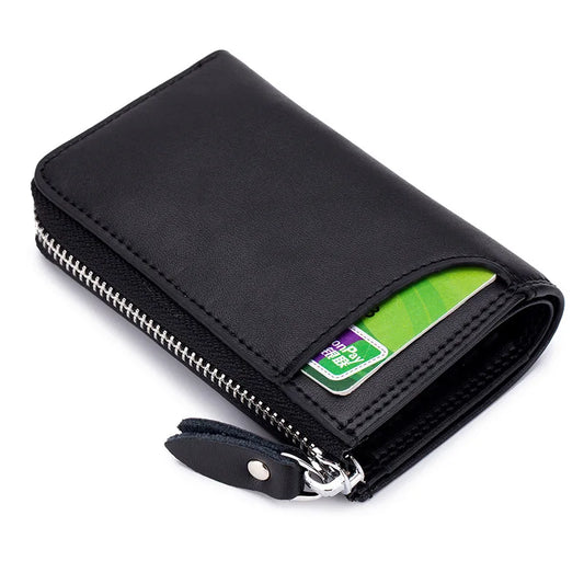 Mens Split Leather Key Chain Zipper Coin Case , Leather Car Smart Key Chain Metal Hook, Keyring Zipper Coin Wallet for women