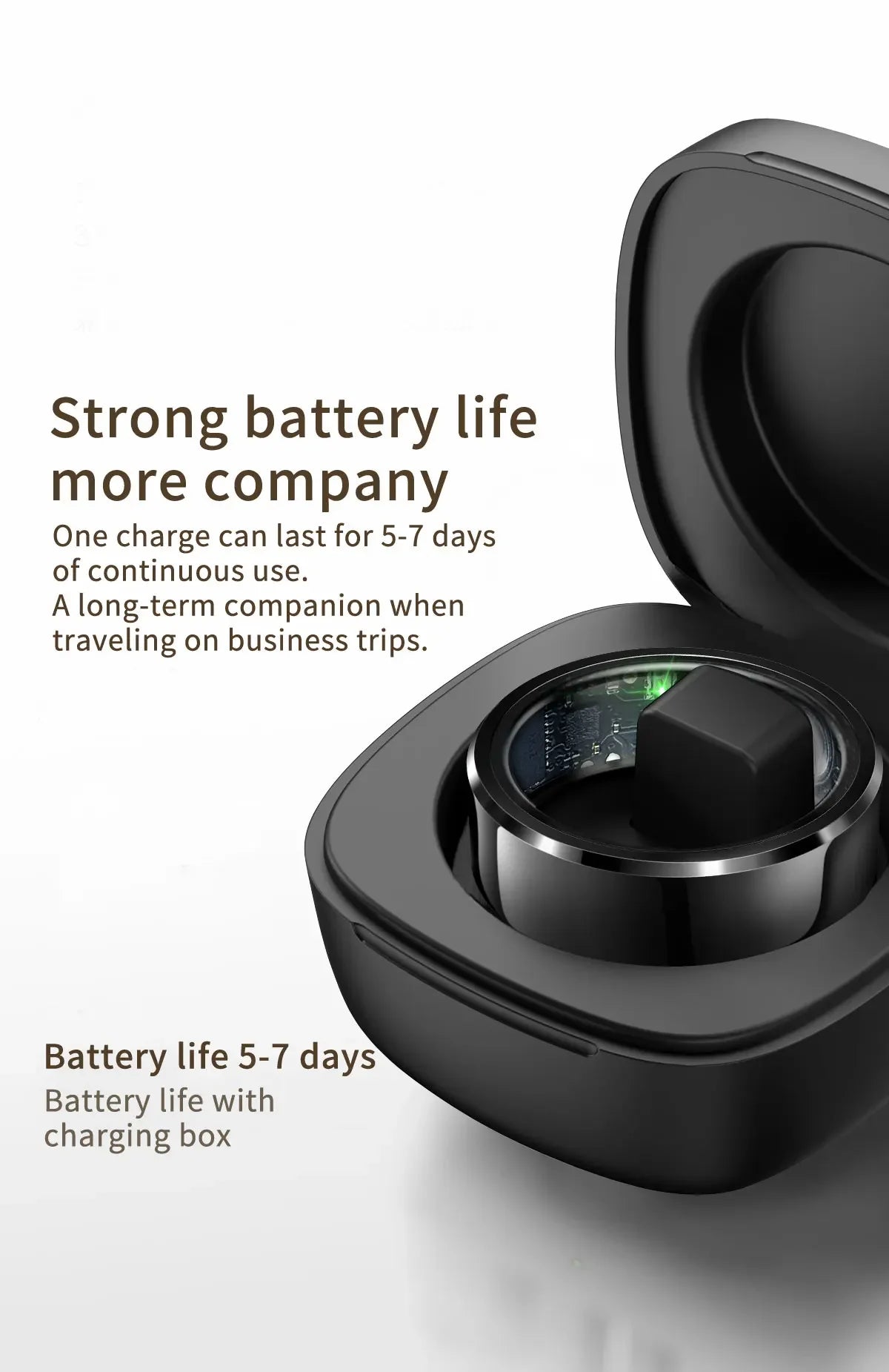 2025 R6Pro Smart Ring,  Heart Rate, Blood Oxygen, Sleep&Blood Pressure Tracker, Bluetooth Men Smart Rings iOS Android Compatible
