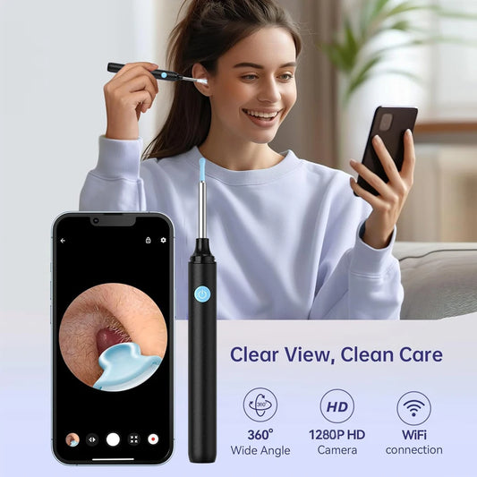 Smart Visual Ear Cleaner with Camera  Ear Sticks USB C Charging Ear Wax Removal Tool WIFI Connection 6 LED Lights Earpick