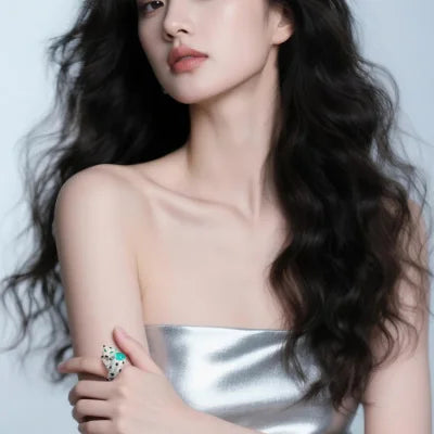 WUIHA Vintage 925 Sterling Silver Lab Sapphire Emerald High Carbon Diamonds Gemstone Wedding Band Engagement Ring Fine Jewelry