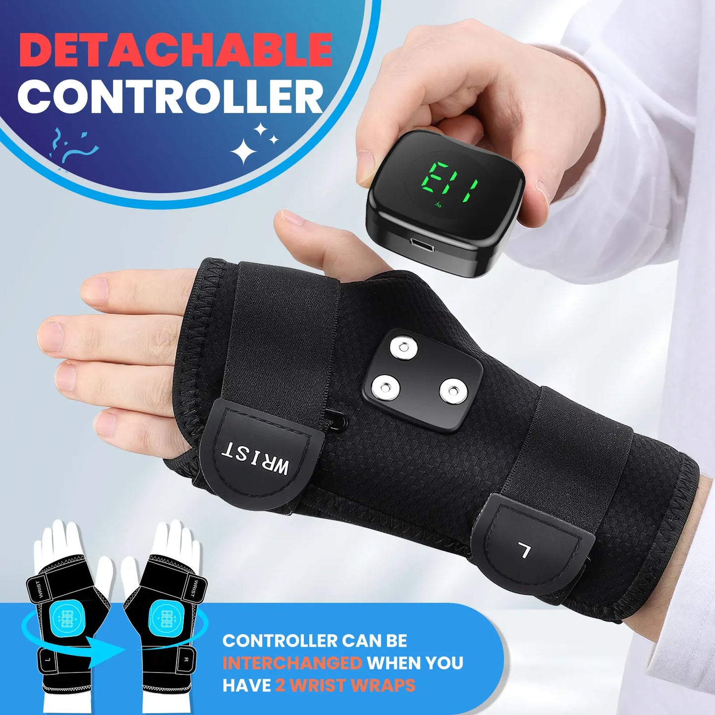 Wrist Heating Vibration Pad 3 Heat Level Heated Wrist Hot Therapy for Carpal Tunnel Relief Tendonitis Wrist Support Pad