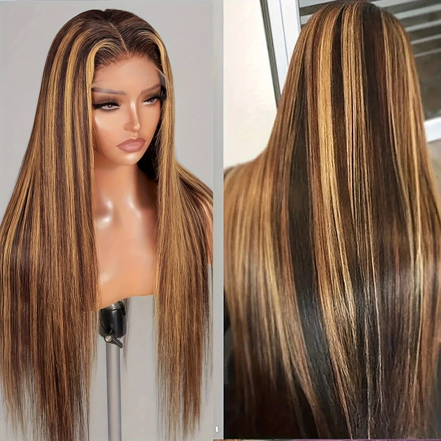 200% Highlight Wig Human Hair 13x4 Straight Lace Front Human Hair Wigs PrePlucked 4/27 Colored Brazilian Hd Lace Frontal Wig