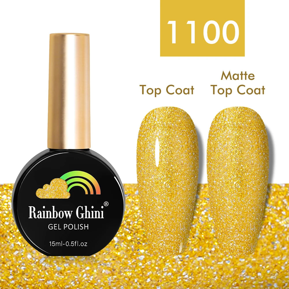 Rainbow Ghini 15ml Glitter Dark Red Gel Nail Polish Semi-Permanent Varnish UV Pale Red Nail Gel Art Supplies for Professionals
