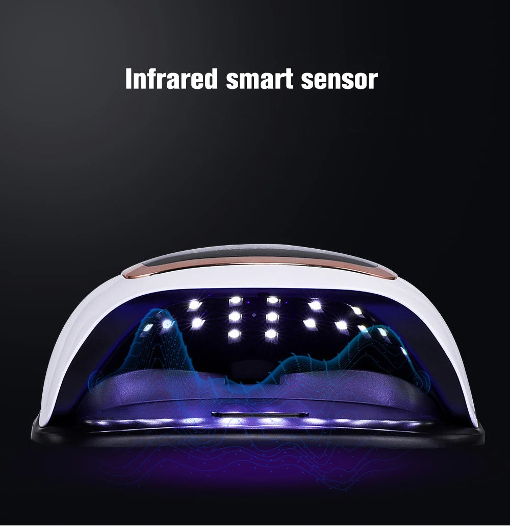 168W UV/LED Nail Light Professional Nail Dryer Lamp Automatic Sensing Gel Polish Manicure Drying Lamp with 4 Timer Smart Sensor