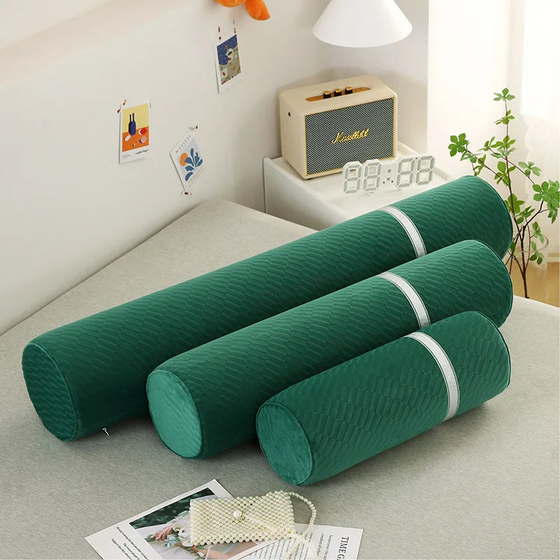 Cervical Neck Roll Memory Foam Pillow Bolster Pillow Round Neck Pillows Support for Sleeping Bolster Pillow for Bed Legs Back