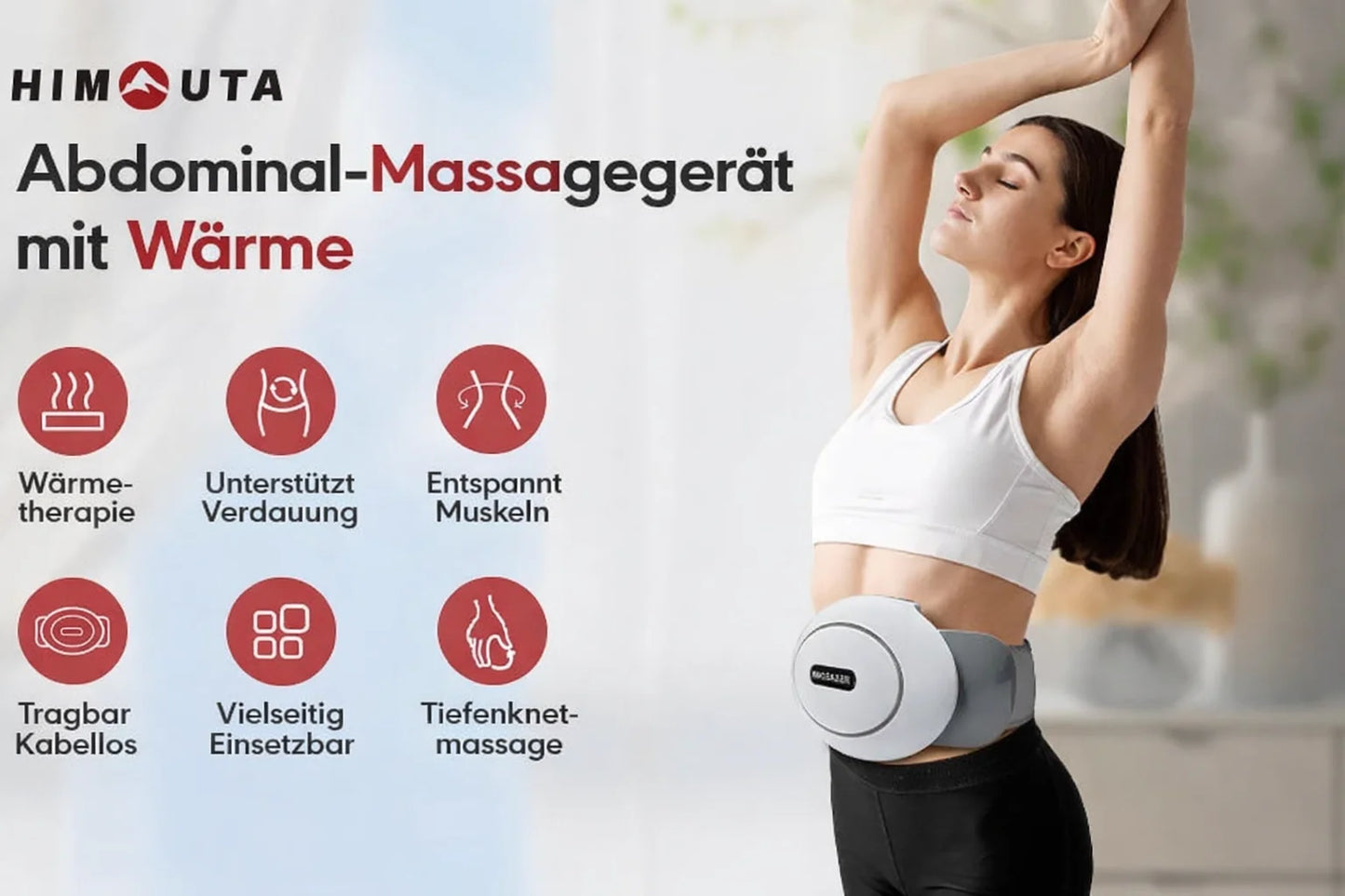 Automatic Abdominal Massager,Electric Stomach Massager Machine for Flattening Belly,Multiple-use for Waist Abdomen Back Neck Leg