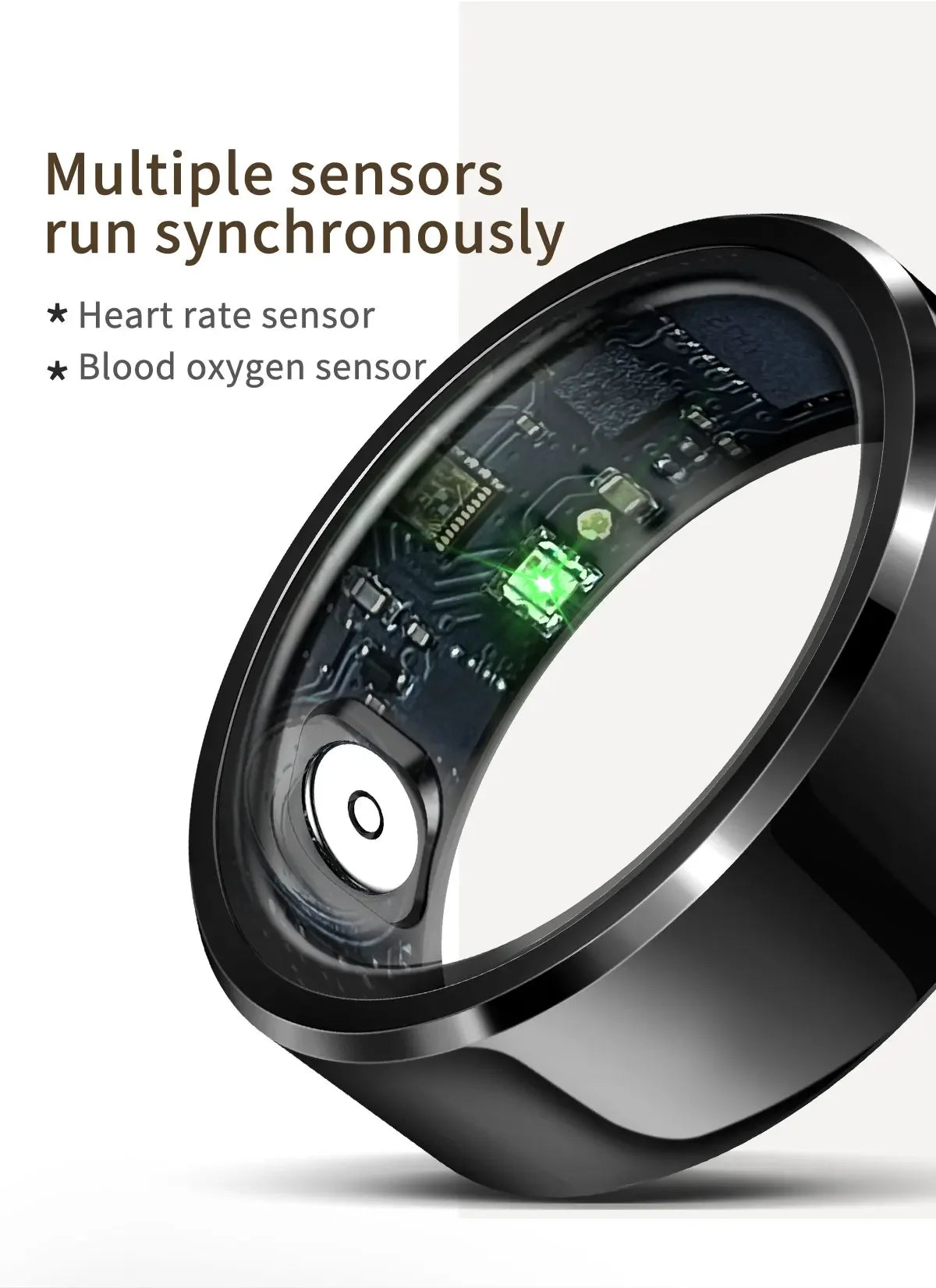 2025 R6Pro Smart Ring,  Heart Rate, Blood Oxygen, Sleep&Blood Pressure Tracker, Bluetooth Men Smart Rings iOS Android Compatible
