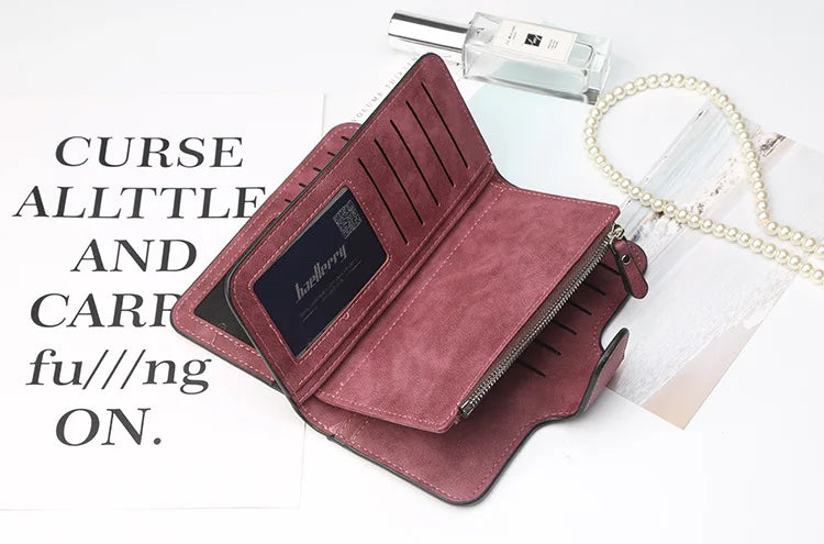Baellerry High Quality Long Women's Wallet Buckle Multiple Card Slots Mobile Phone Bag Hand-held Bag Card Holders