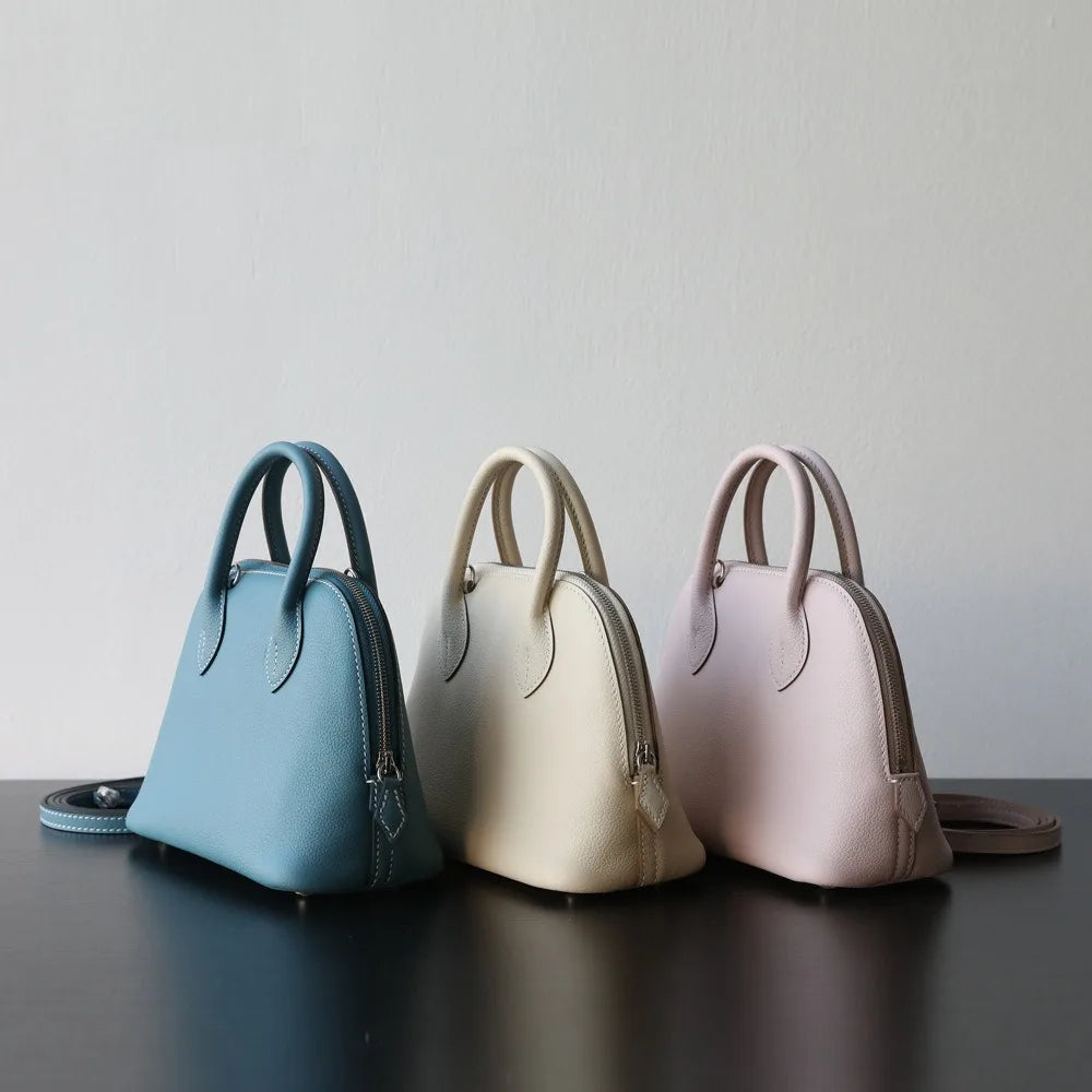 Borsa in Fiore di Pelle Goffrata