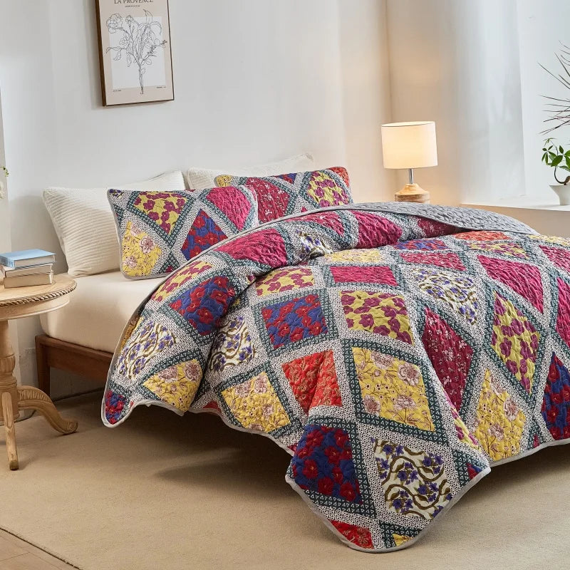 Bedspreads & coverlets for All Seasons Soft Bedspreads Quilt Bedding Set with Pillow Shams Queen King Coverlet Blanket Bed cover