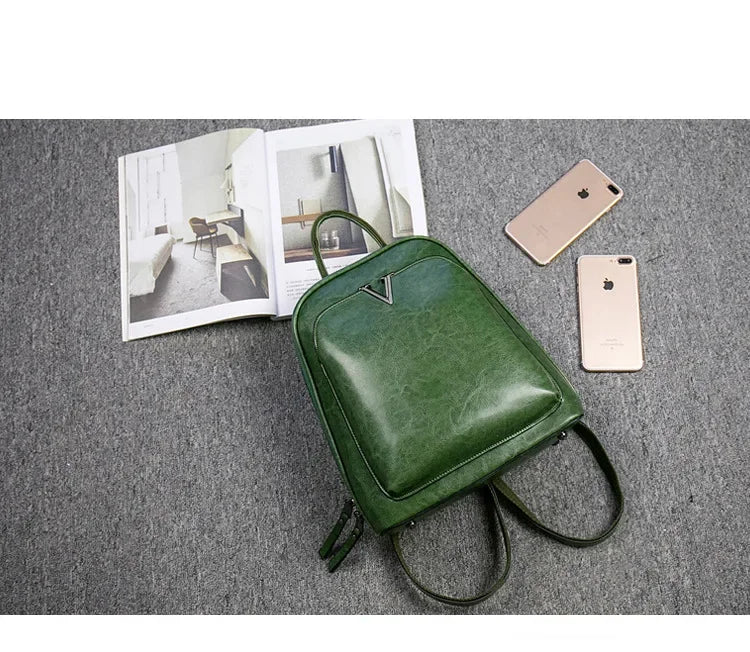 Fashionable High-Quality Leather Women's Backpack Casual Multifunctional Large Capacity Hot Sale Of The Season New Style Double