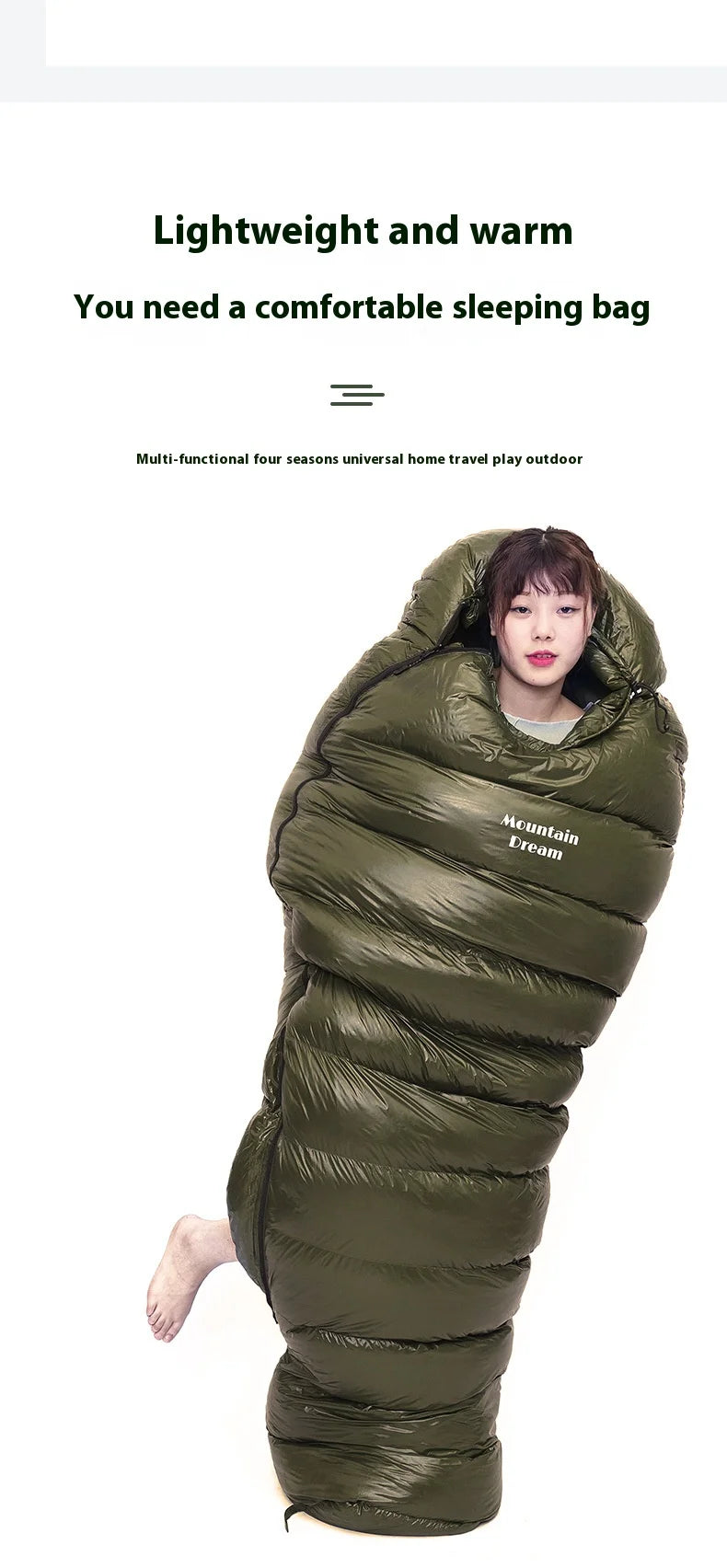 Mummy Goosevelt Sleeping Bag Warm Outdoor Down Sleeping Bag Adult Winter Travel Spliced Double Camping Bedding