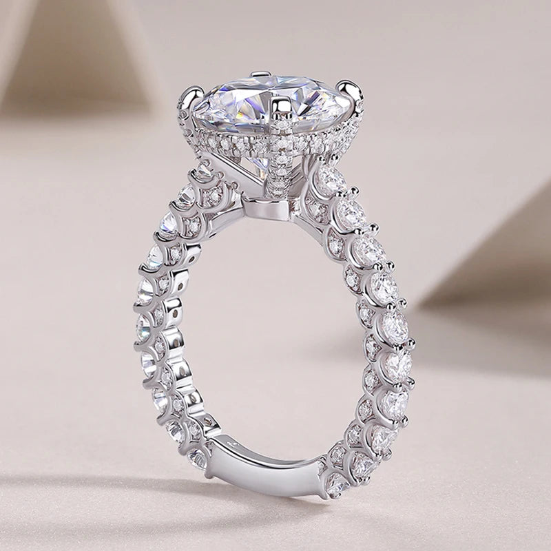 NKHOG 5CT Full D Color VVS Moissanite Ring For Women S925 Silver Luxury Engagement Bride Wedding Band Gift Jewelry GRA Certified