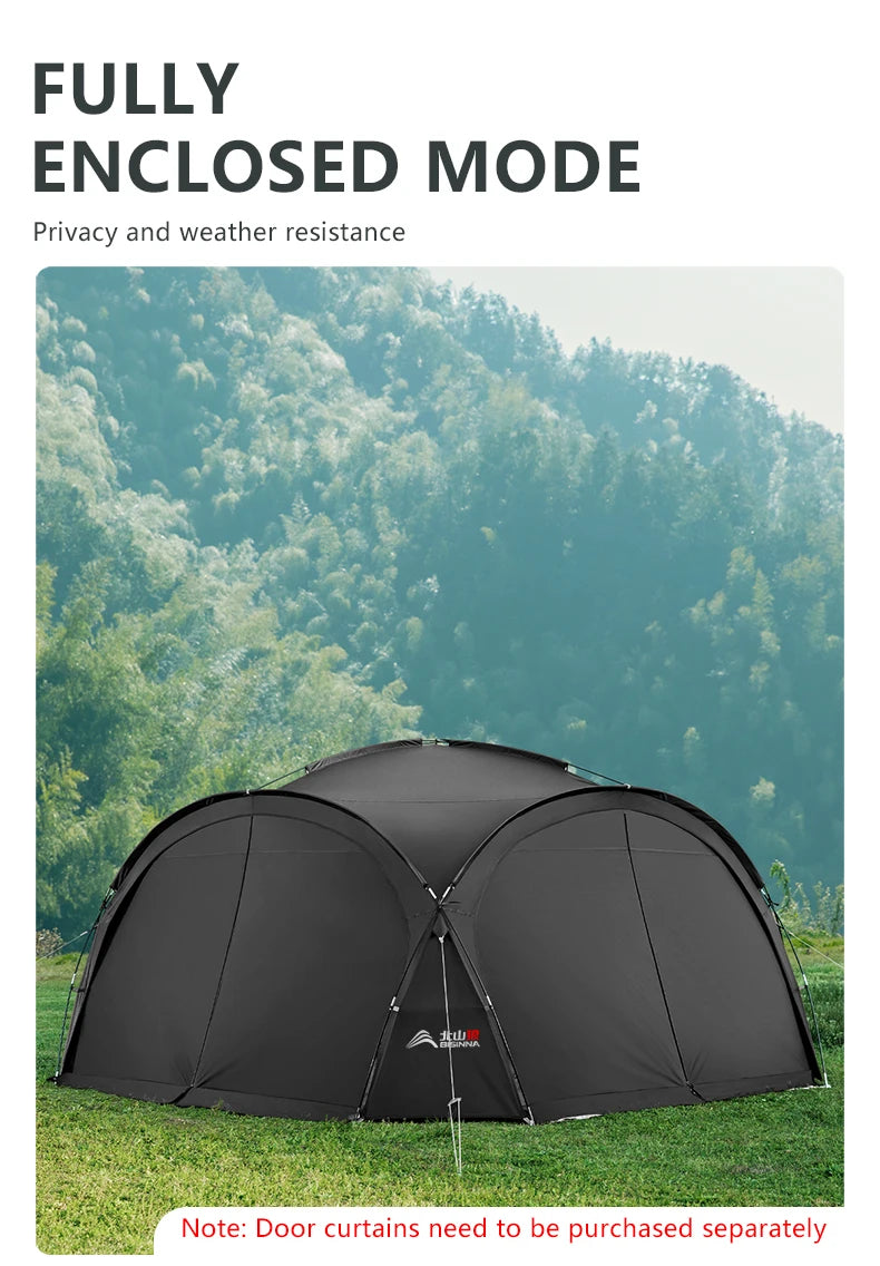 BISINNA Outdoor Camping Dome Tent Luxury Large Round Canopy Silver-coated Garden Awning Family Picnic Pergola Tent