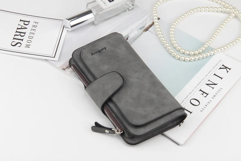 Baellerry High Quality Long Women's Wallet Buckle Multiple Card Slots Mobile Phone Bag Hand-held Bag Card Holders
